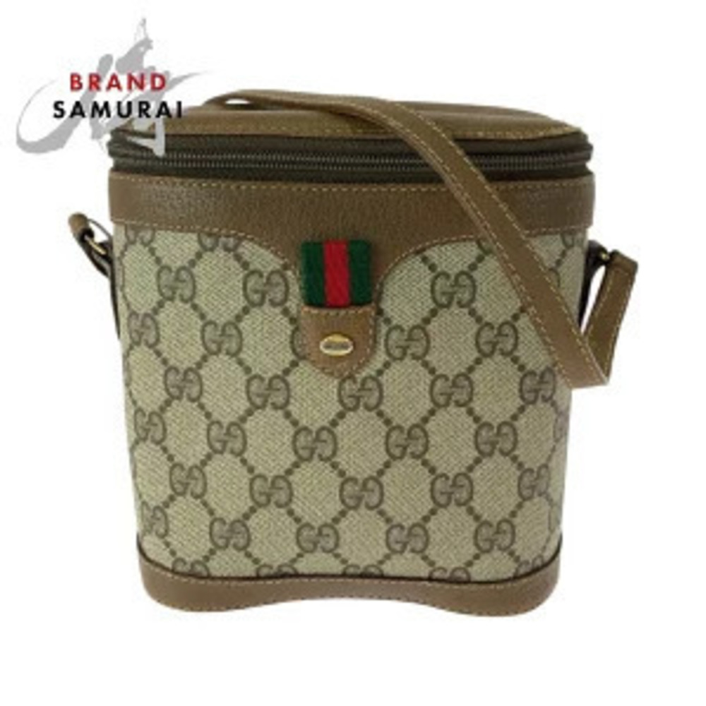 Gucci Sherry Beige Brown GG Supreme Canvas Shoulder Bag Pouch